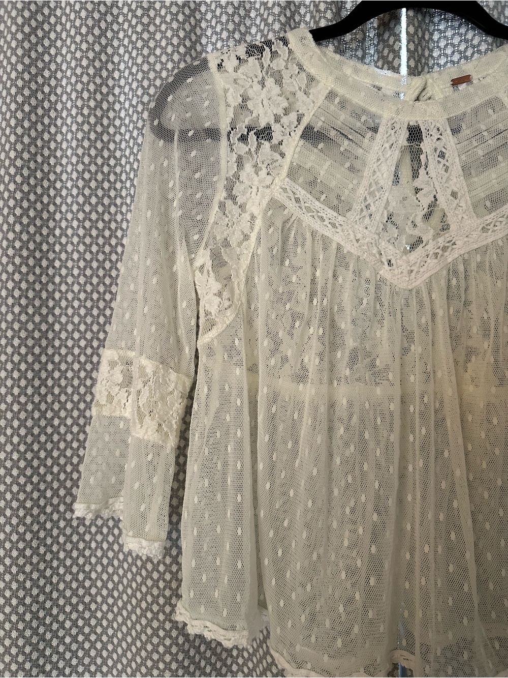 Free People Modern Romance Lace Blouse - Ivory - Small - Picture 5 of 14
